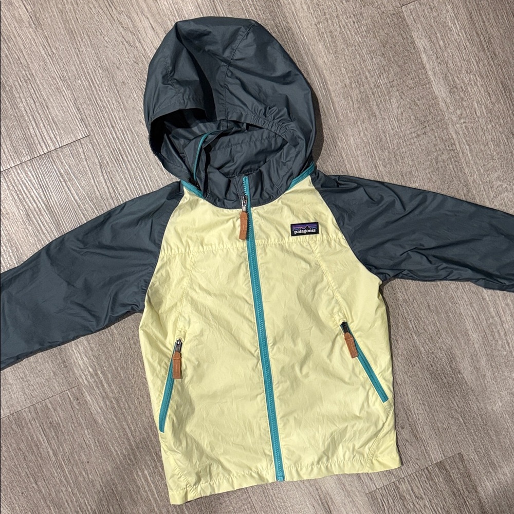 Patagonia Kids' Hooded Jacket in Yellow and Gray